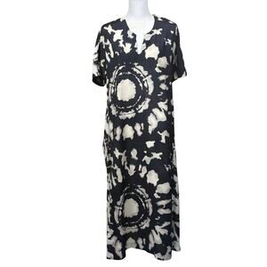 Alembika maxidress, black/ivory, bohemian, artsy, avant-garde, Israeli design